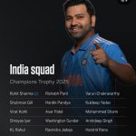 India Announces Squad for Champions Trophy 2025