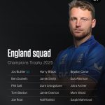 England Announces Squad for Champions Trophy 2025