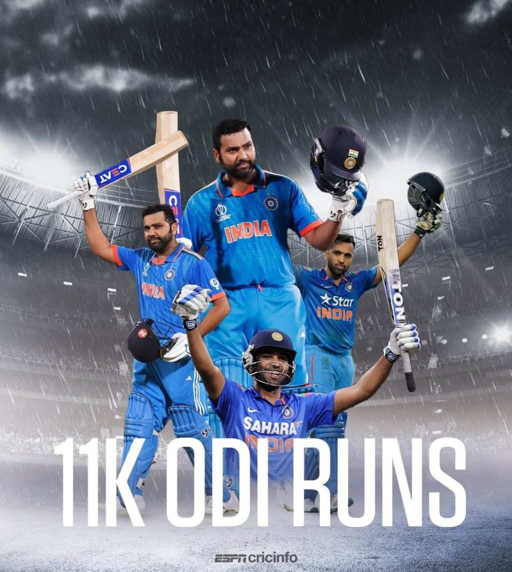 Rohit with 11000 Runs in ODI