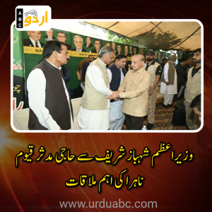 وزیراعظم شہباز شریف سے سابق رکن قومی اسمبلی حاجی مدثر قیوم ناہرا کی اہم ملاقات: گوجرانوالہ کی سیاسی صورتحال اور ملکی معیشت پر تفصیلی گفتگو