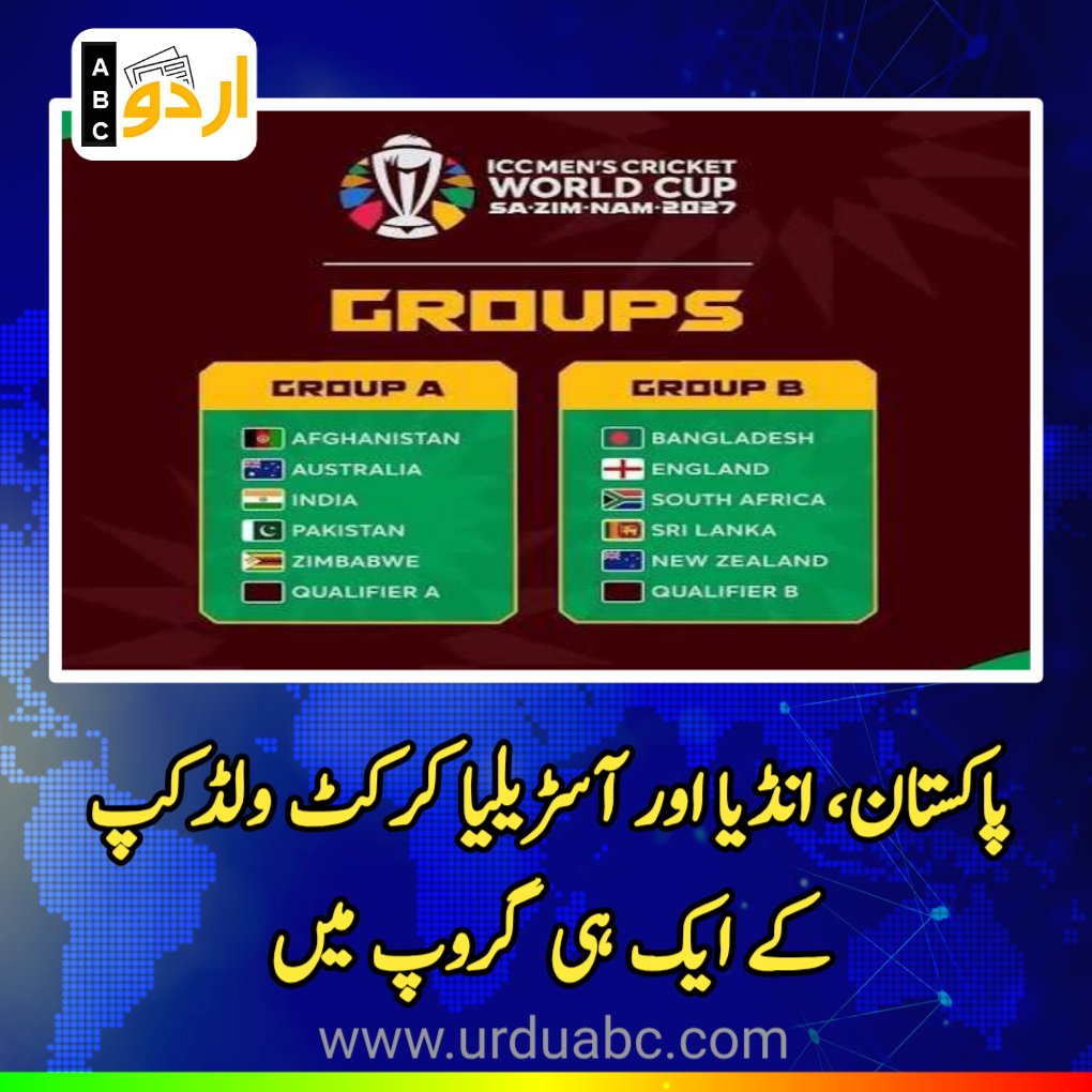 Pakistan, India, Australia in same World Cup group
