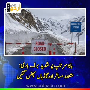 بابوسر ٹاپ پر شدید برف باری: شاہراہ گزشتہ 4 روز سے بند، آئل ٹینکرز سمیت متعدد گاڑیاں پھنس گئیں، ڈرائیورز کا ہنگامی امداد کا مطالبہ